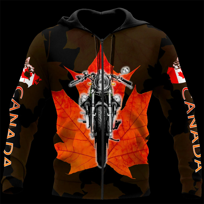 Hoodie gambar daun Maple Kanad - Street Fashion Canada ulasan dan harga